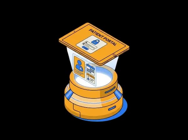 Healthcare patient portal case study illustration